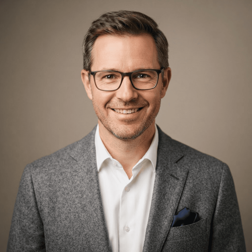 Portrait of Dr. Marcus Feld, Biochemist