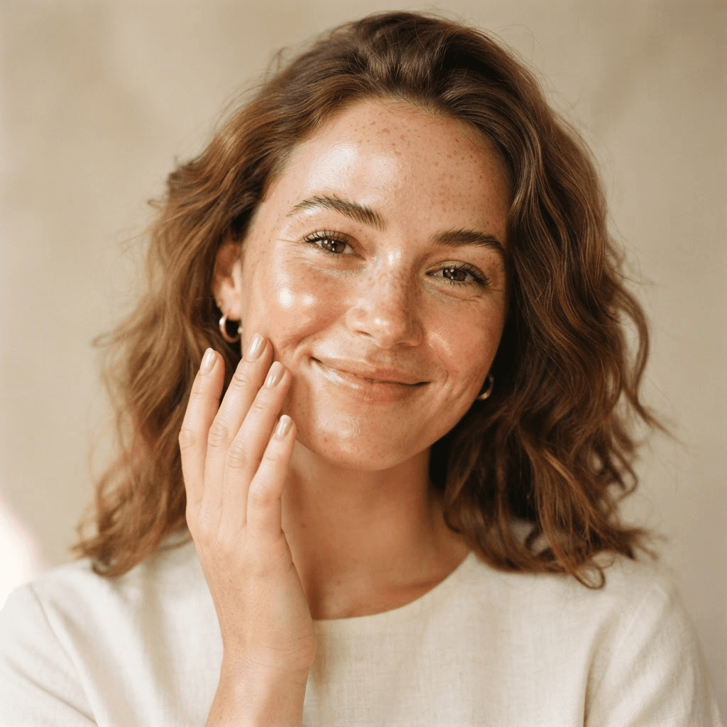 Woman with radiant natural skin