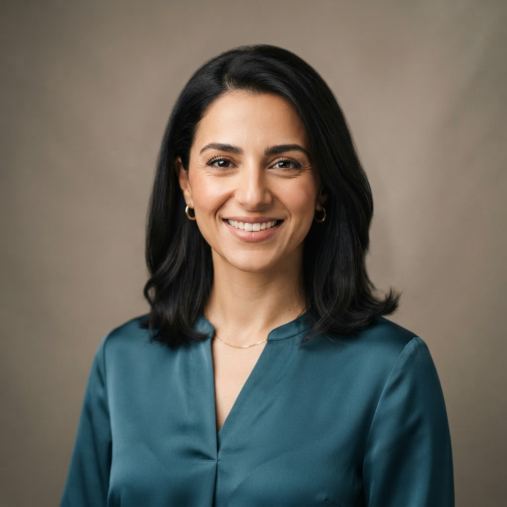 Portrait of Dr. Aisha Rahman, Clinical Researcher
