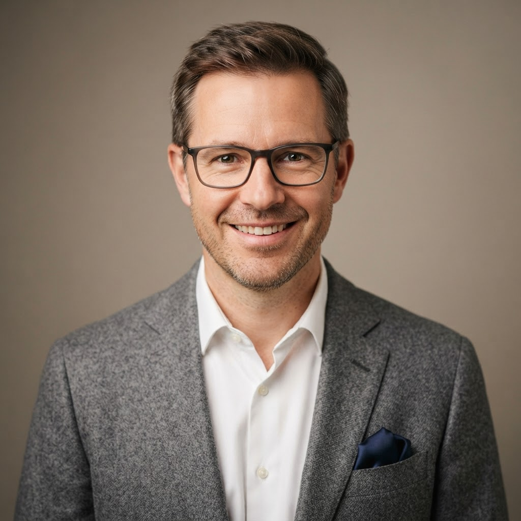 Portrait of Dr. Marcus Feld, Biochemist