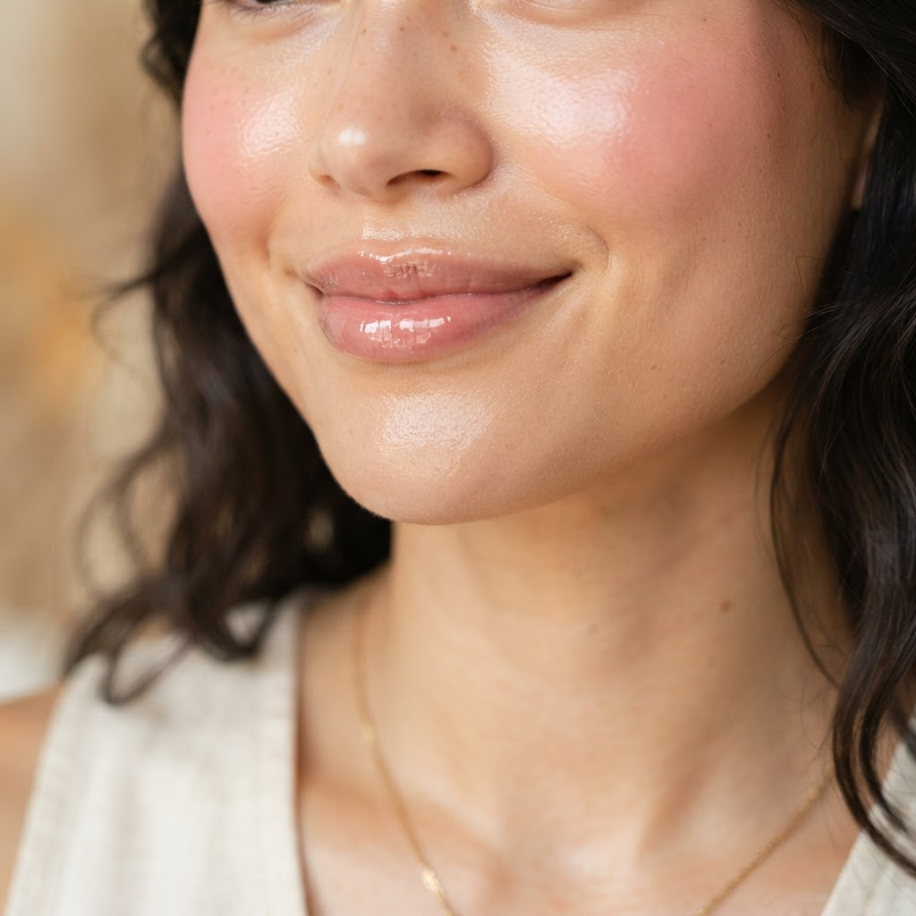 Glowing hydrated skin